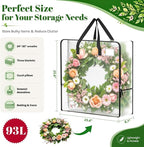 93L Wreath Storage Container, Large Clear Christmas Storage Bags, 5 Pack - Image 2