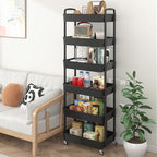 Sywhitta 6-Tier Plastic Rolling Utility Cart with Wheels for Storage,Black - Image 5