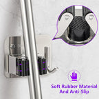 Broom Holder Wall Mount Rack, 304 Stainless Steel Mop and Tool Organizer - Image 3