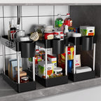 3 Pack Under Sink Organizer Bathroom and Storage Cabinet (Black) by Unknown