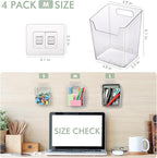 Clear Adhesive Wall Storage Bins 4-Pack Cabinet Door Organizer Cups(Medium) - Image 2