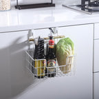 JUNCHU CHERRY Wire Storage Basket 2 Packs, Wall Mounted Kitchen Bathroom, Hanging Cabinet Door Storage Basket, no Drilling, Supporting 2 Types of Hooks, Strong Bearing, Suitable for Home, White - Image 7