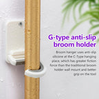 Broom and Mop Holder Wall Mount, Heavy Duty Screw Drilling Gripper Rack Supports up to 10 lb for Kitchen, Laundry Room, Garage, and Garden Storag (8, White) - Image 6