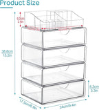 Vtopmart 5 Tier Clear Makeup Organizer with Drawer, Cosmetic Storage for Dresser Countertop and Bathroom Vanity, Beauty Holder for Lipstick Brush Skincare - Image 3