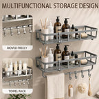 Shower Caddy Hanging 2 Pack, Rustproof Adhesive Corner Shower Shelves - Image 4