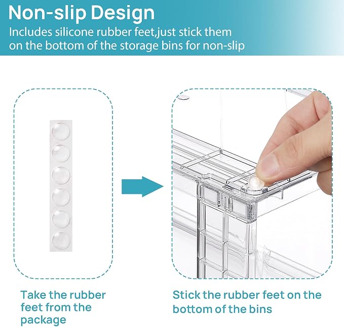 Vtopmart Clear Stackable Storage Drawers, 4 Pack Wide Organizer Set - Image 7