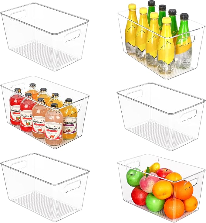 Vtopmart 6 Pack Clear Storage Bins, Pantry Storage Bins with Handle, XL - Image 8