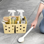 Portable Shower Caddy Plastic Shower Basket Organizer with Handle, Yellow - Image 5