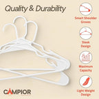White Plastic Hangers 30 Pack– Heavy-Duty Plastic Hangers Slim and Space-Saving, Durable and Lightweight PP with Non-Slip Shoulder Notches for Slip Dresses, Suits, Jackets & Camisoles - Image 4