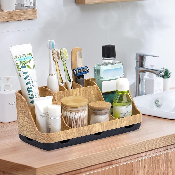 GFWARE Bathroom Organizers and Storage - Detachable 7 Slots Kids Electric Toothbrush and Toothpaste Holde Drainage for Bathroom Accessories Organization Counter Vanity Storage - Image 6
