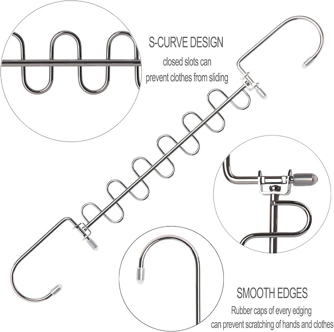 GEFTOL Metal Space Saving Hangers 12 Slots New Version Hanger Magic Cascading Hanger Closet Wardrobe Clothes Organizer(4 Pack) - Image 4