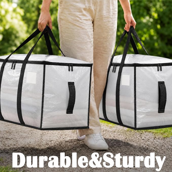 Songrey Extra Large Heavy Duty Moving Bags, 4 Pack, Clear - Image 6