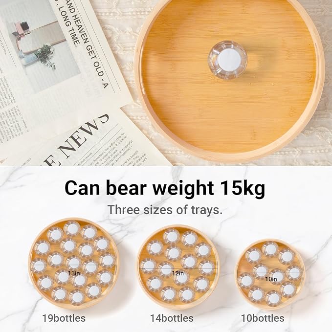 10in Bamboo Lazy Susan Organizer Turntable for Cabinet - Image 6
