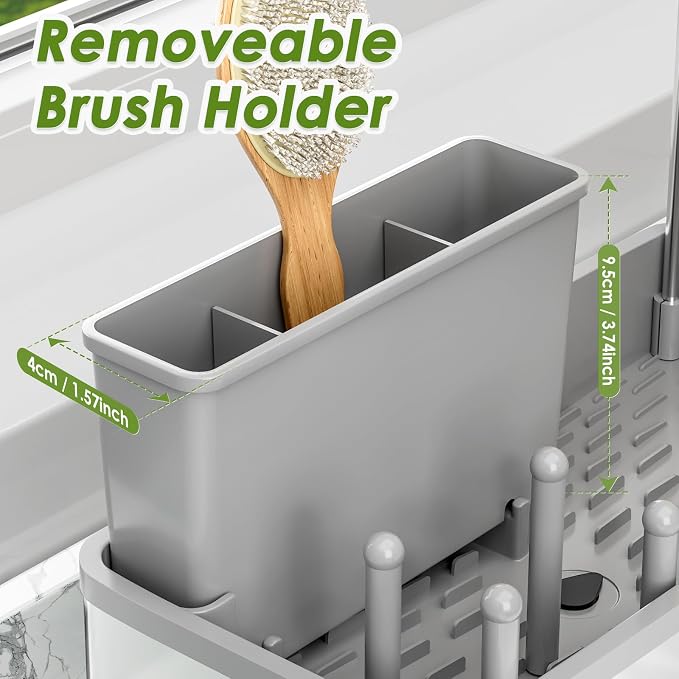 Ewaiira Stainless Steel Sink Caddy, Sponge Holder for Kitchen Sink 9.8″ - Image 9