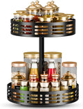 2 Tier Lazy Susan Organizer - 360° Rotating Spice Rack by Dhmkfly