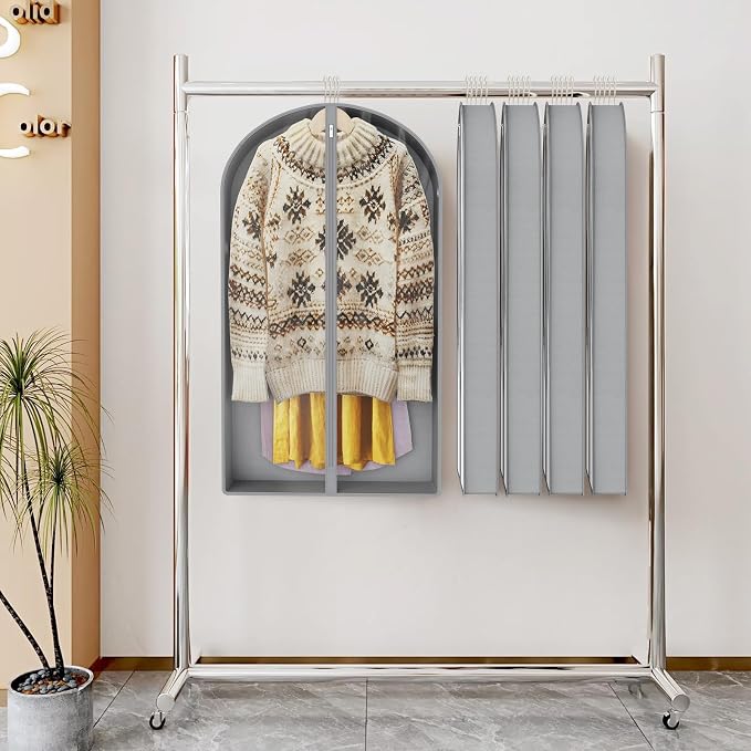 Zilink Suit Bags for Closet Storage Clear Mink Coat Storage Bag 40 in, Grey - Image 4