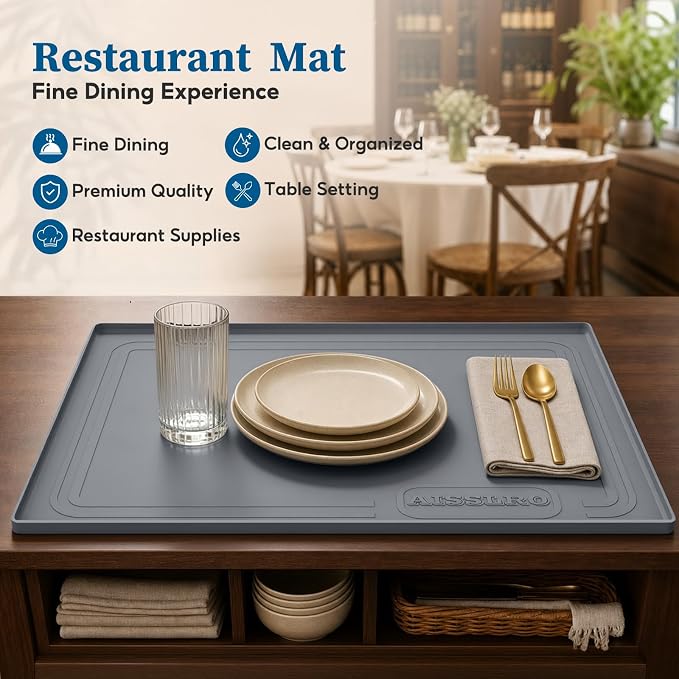 Waterproof Under Sink Mat 34"x22", Silicone Mat, Dark Gray - Image 8