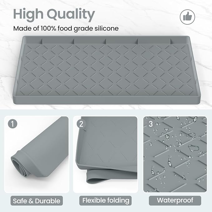 Mateeylife Under Sink Mat Kitchen Waterproof，Silicone Sink Tray 22"X34" - Image 6