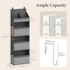Lifewit 4 Tier Over the Door Organizer, Diaper Hanging Storage, Gray - Image 3