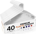 HOUSE DAY White Plastic Hangers 40 Pack, Slim Space-Saving Clothes Hangers by HOUSEDAY