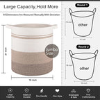 OIAHOMY 80L Laundry Basket Laundry Hamper Nursery Hamper White&Gray - Image 4