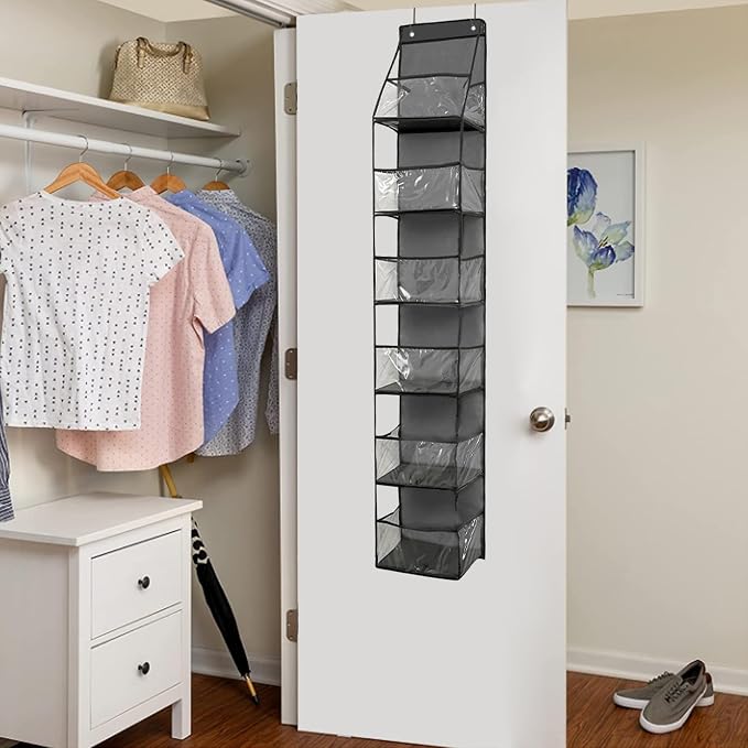 6-Shelf Over The Door Hanging Storage Closet Organizer (Grey) - Image 2