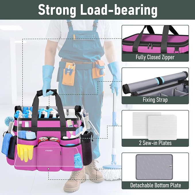 Ytonet Large Cleaning Caddy with Wheels, Cleaning Supplies Organizer - Image 5