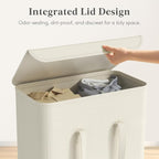 Lifewit 65L Laundry Basket with Lid and Long Handles, White - Image 3