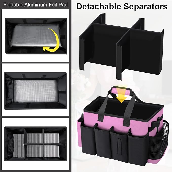 Wearable Large Cleaning Caddy Bag for Housekeepers (Pink) - Image 4