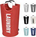 DOKEHOM 90L Large Laundry Basket Bag, Collapsible Tall Hamper, Red by DOKEHOM