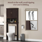 Topeakmart Over The Toilet Storage Cabinet, Bathroom Organizer, Espresso - Image 7