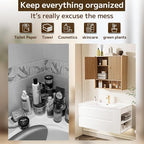 Bathroom Wall Cabinet, Medicine Cabinet with Adjustable Wood Shelf & Doors, Over The Toilet Storage Organizer Wall Mounted Storage Cabinet for Laundry Room, Kitchen, Living Room, Cupboard, Oak - Image 6