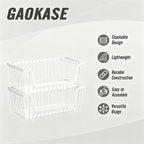 GAOKASE 4 Pcs Stackable Wire Baskets for Pantry Organizers and Storage, - Image 4
