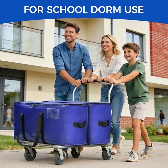 BAGAIL Heavy Duty Moving Bags with Strong Handle, Extra Large Moving Boxes, Storage Tote for Clothes, College Moving Supplies(Dark Blue, 8 Pack) - Image 7