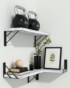 BAYKA Wall Shelves for Bedroom Decor, Wood, Gray White, Set of 3, 16in - Image 6