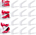 Adjustable Shoe Slots Organizer,12PACK Transparent Shoe Stackers Shoe Rack Holder Shoe Space Savers Double Layer Stack Shoe Racks for Closet Organization(Transparent) - Image 2