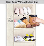 SLEEPING LAMB Over The Door Shoe Organizer for Closet with Large Deep Pockets, Narrow Shoe Rack for Door Hanging Boots Storage, Beige - Image 5