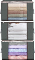 90L Large Storage Bags, 3 Pack Clothes Storage Bins Closet Organizers | Foldable Storage Containers, with Reinforced Handle, for Clothing, Blanket, Comforters, Bed Sheets, Pillows and Toys by BuddingJoy-BuildaJoyfulLifeforYou