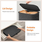 Lifewit 105L Large Laundry Basket with Lid, Laundry Hamper with Plastic Handles and Removable Bag, Foldable Tall Dirty Clothes Hampers for Laundry for Laundry Room, Bedroom, Bathroom, Dorm, Dark Gray - Image 6