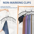 3 Pack Skirt Pants Hangers with Clips, Legging Organizer for Closet, Grey - Image 6