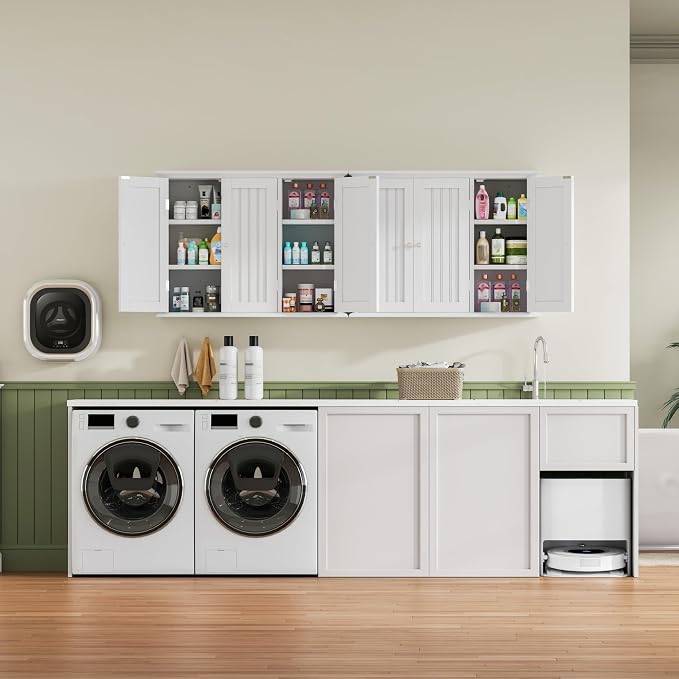 ChooChoo Laundry Cabinet with 3 Doors and Adjustable Shelves - Image 4