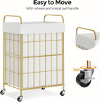 90L Laundry Hamper with Wheels, Laundry Basket with Handle and Liner Bag - Image 5