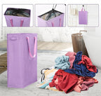 Odonata Slim Laundry Hamper Handles Collapsible Laundry Basket Thin Dirty Clothes Basket Narrow Laundry Bag Foldable Dirty Hamper 45L (Light Purple) - Image 7