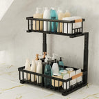 Under Sink Organizer, 2-Tier Pull-Out Cabinet Organizer – Adjustable Height, Left or Right Install – Smooth Slide-Out Drawers, Heavy-Duty Metal Rack for Kitchen & Bathroom, 1 Pack - Image 8