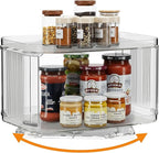 Lazy Susan Organizer for Cabinet, Pantry, Countertop (2 Tier 14" x 10" Clear - 1 Pack, Rectangular) by FIRJOY