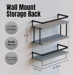 RICHER HOUSE Floating Shelves Bathroom, Wall Mounted Shelf Over Toilet - Image 2