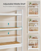 SONGMICS 3-Tier Bamboo Over The Toilet Storage, Adjustable Shelf, 66.9''H - Image 4