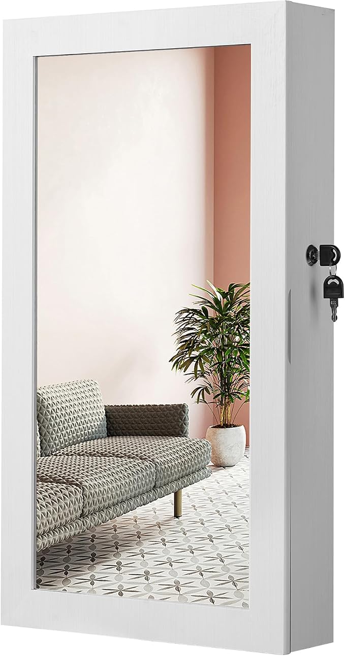 SONGMICS Lockable Jewelry Cabinet Armoire with Mirror, Wall-Mounted by Unknown