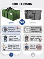 HOMESURE Supports 200lbs Heavy Duty Moving Bags - Strong Zipper & Wrap-Around Handles - Water-Resistant Storage Totes, Durable Alternative to Moving Boxes - 4 Pack -Multi-Color System for Easy Sorting - Image 3