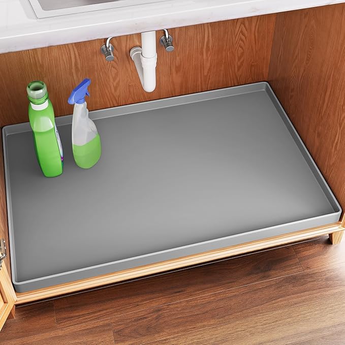 FLATO Waterproof Under Sink Mat, 40" x 19", Light Gray by Unknown